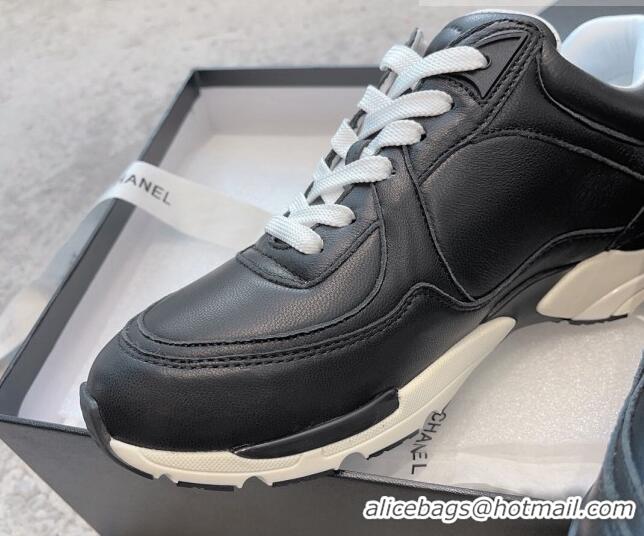 Shop Duplicate Chanel Calfskin Sneakers G45333 Black 011071