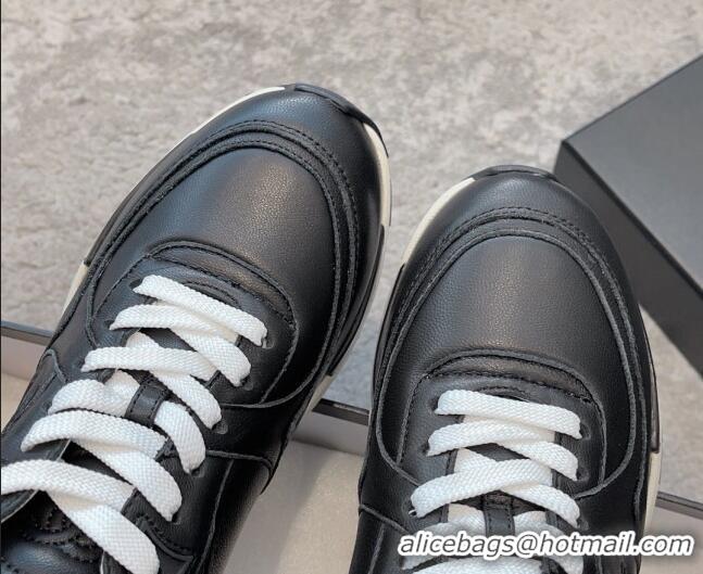 Shop Duplicate Chanel Calfskin Sneakers G45333 Black 011071