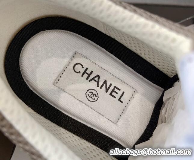 Best Grade Chanel Mesh & Calfskin Sneakers G39792 Grey 011074