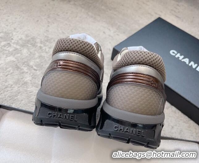 Best Grade Chanel Mesh & Calfskin Sneakers G39792 Grey 011074