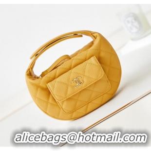 Affordable Price Chanel Caviar Quilted Polly Pocket AP3467 Yellow