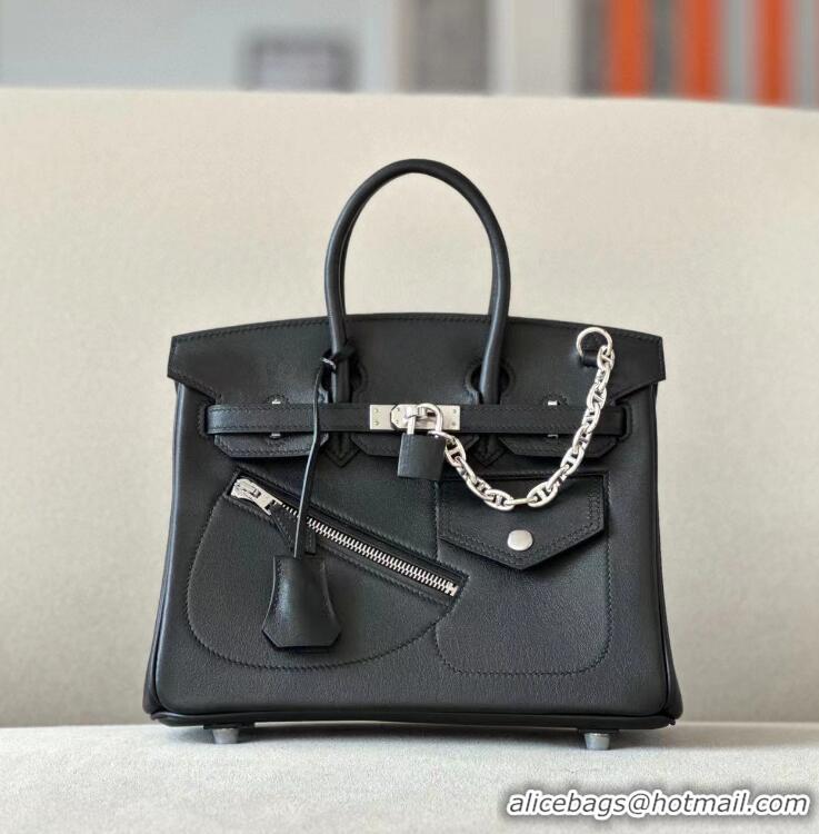 Unique Grade Hermes Birkin Bag Original Leather HP8545 Rock Black (Pure Handmade)