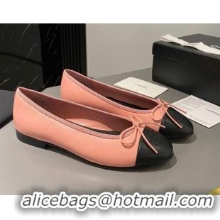 Cheap Price Chanel Leather Classic Ballet Flat Light Pink 016004