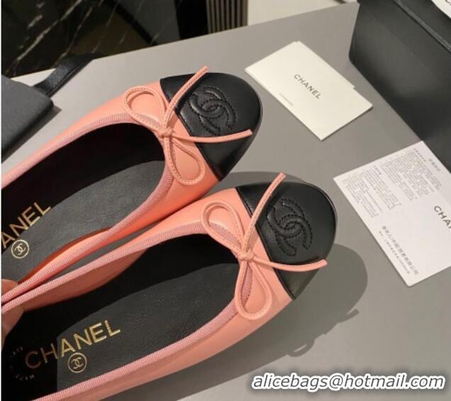 Cheap Price Chanel Leather Classic Ballet Flat Light Pink 016004