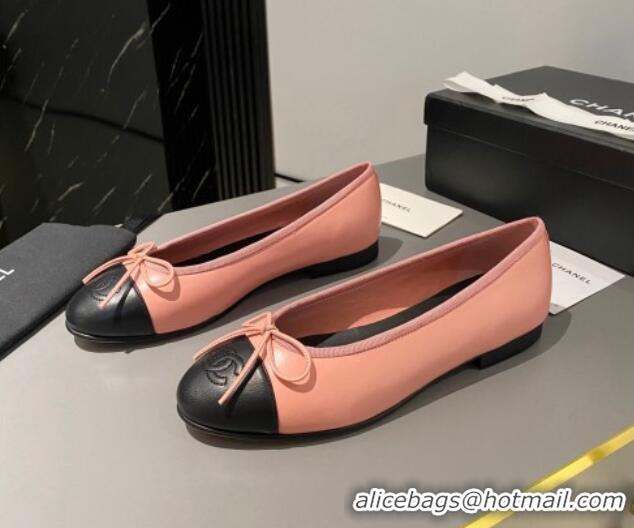 Cheap Price Chanel Leather Classic Ballet Flat Light Pink 016004