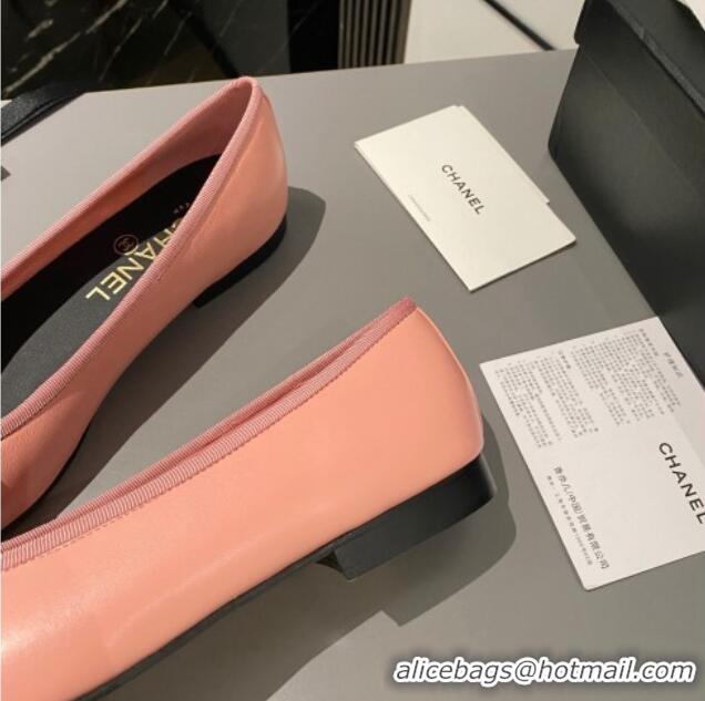 Cheap Price Chanel Leather Classic Ballet Flat Light Pink 016004