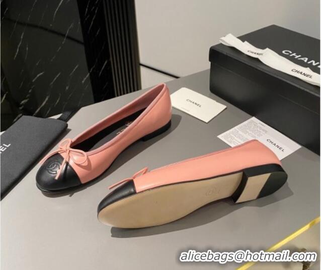 Cheap Price Chanel Leather Classic Ballet Flat Light Pink 016004