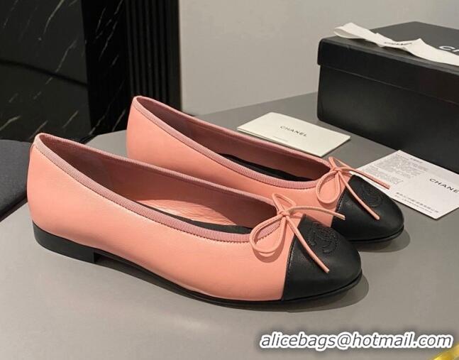 Cheap Price Chanel Leather Classic Ballet Flat Light Pink 016004