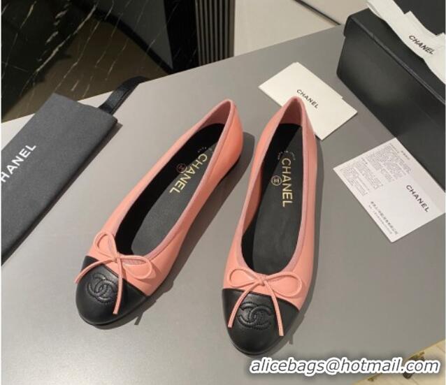 Cheap Price Chanel Leather Classic Ballet Flat Light Pink 016004