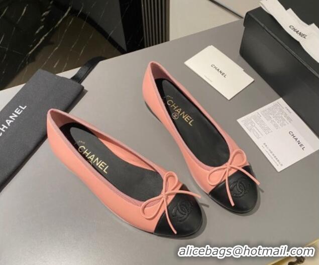 Cheap Price Chanel Leather Classic Ballet Flat Light Pink 016004