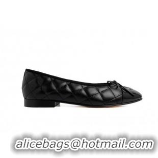 Unique Style Chanel Quilted Leather Classic Ballet Flat All Black 016011