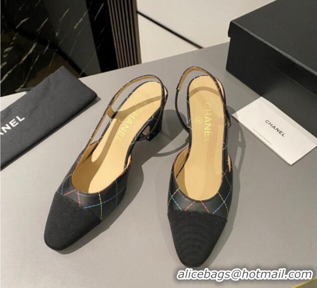 Good Looking Chanel Quilted Lambskin Classic Slingback Pumps 6cm Black 016017