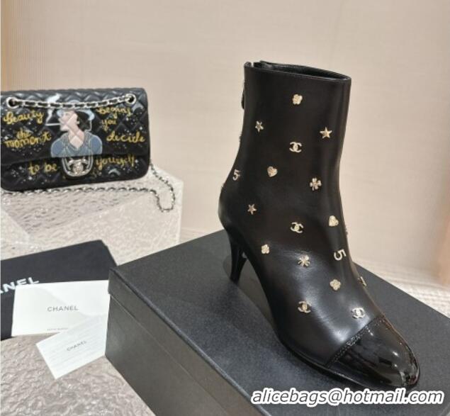 Affordable Price Chanel Lambskin Ankle Boots with Charm Black 1025075