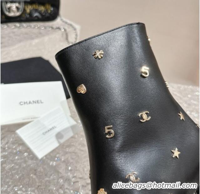 Affordable Price Chanel Lambskin Ankle Boots with Charm Black 1025075