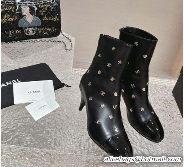 Affordable Price Chanel Lambskin Ankle Boots with Charm Black 1025075