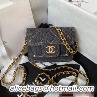 Big Discount Chanel MINI FLAP BAG Denim AP4052 Royal Blue