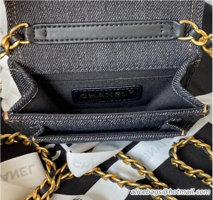 Big Discount Chanel MINI FLAP BAG Denim AP4052 Royal Blue