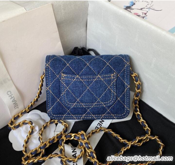 Low Cost Design Chanel MINI FLAP BAG Denim AP4052 Blue