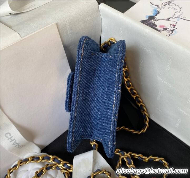 Low Cost Design Chanel MINI FLAP BAG Denim AP4052 Blue