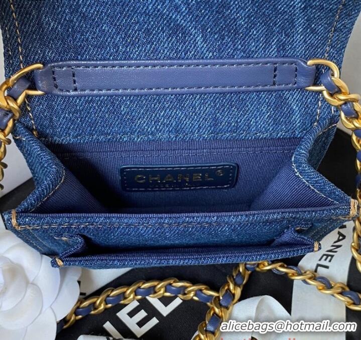 Low Cost Design Chanel MINI FLAP BAG Denim AP4052 Blue