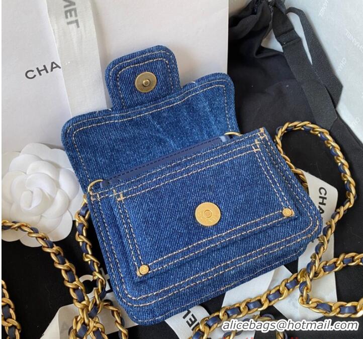 Low Cost Design Chanel MINI FLAP BAG Denim AP4052 Blue