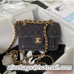 Traditional Specials Chanel SMALL FLAP BAG Denim AS4051 Royal Blue