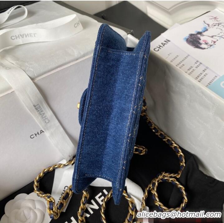 Good Quality Chanel SMALL FLAP BAG Denim AS4051 Blue