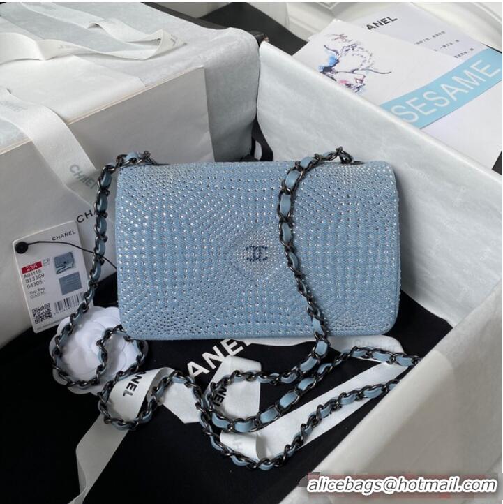 Luxurious Discount Chanel SMALL FLAP BAG A01116 LIGHT BLUE