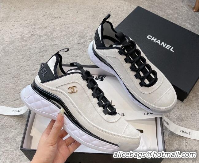 Unique Discount Chanel Suede Sneakers G39070 White 025101