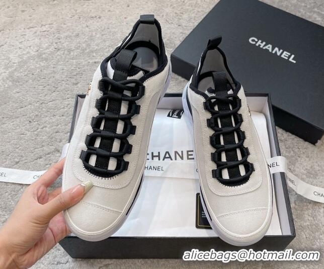 Unique Discount Chanel Suede Sneakers G39070 White 025101