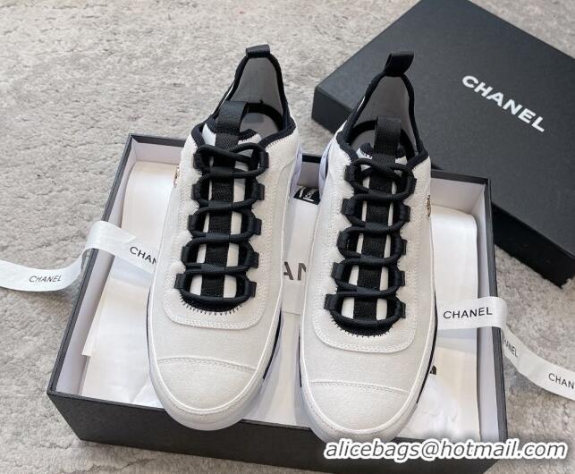 Unique Discount Chanel Suede Sneakers G39070 White 025101