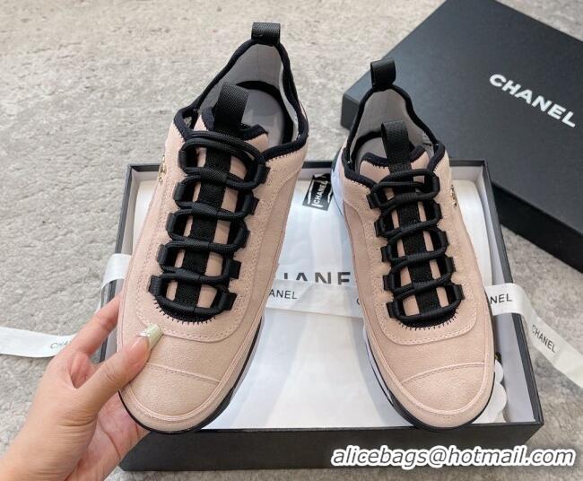 Best Price Chanel Suede Sneakers G39070 Nude Pink 025102