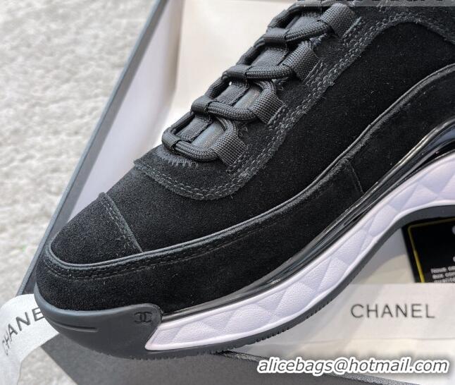 Good Looking Chanel Suede Sneakers G39070 Black 025103