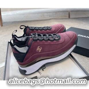 Unique Style Chanel Suede Sneakers G39070 Grape Purple 025104