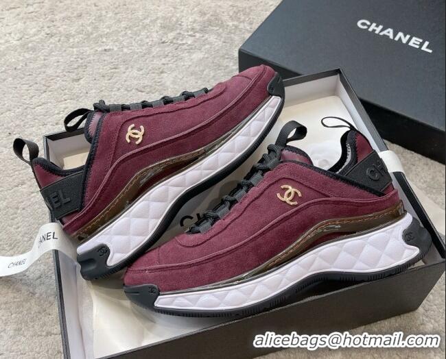 Unique Style Chanel Suede Sneakers G39070 Grape Purple 025104