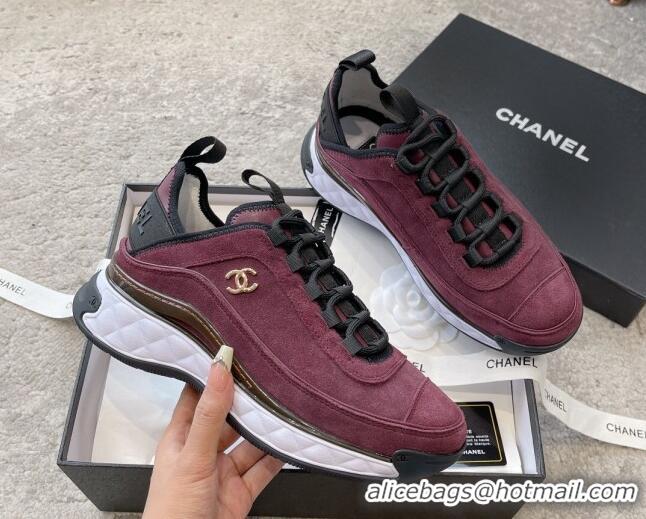 Unique Style Chanel Suede Sneakers G39070 Grape Purple 025104