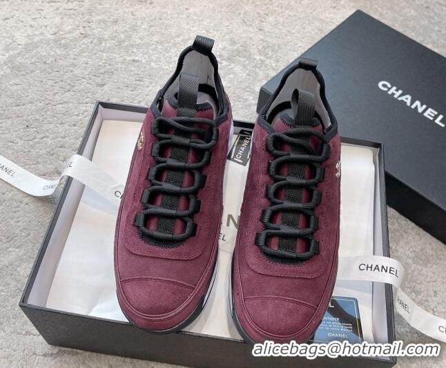 Unique Style Chanel Suede Sneakers G39070 Grape Purple 025104