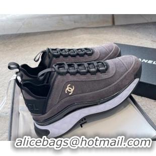 Best Product Chanel Suede Sneakers G39070 Grey 025105