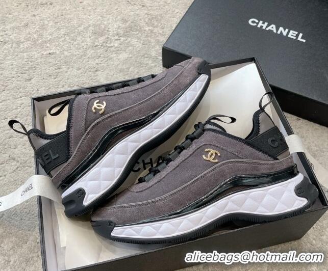 Best Product Chanel Suede Sneakers G39070 Grey 025105