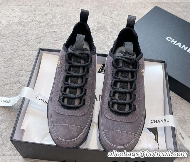 Best Product Chanel Suede Sneakers G39070 Grey 025105