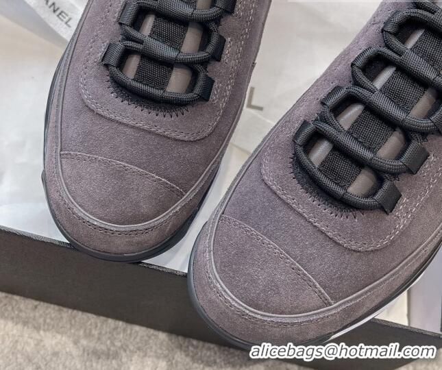 Best Product Chanel Suede Sneakers G39070 Grey 025105