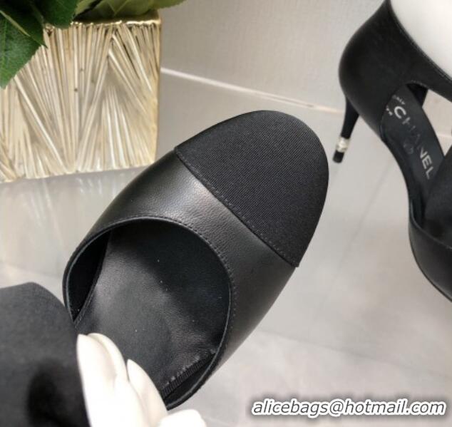 Discount Chanel Lambskin Pumps with Camellia Bloom Black 103012