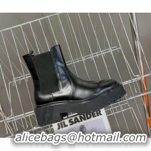 Perfect Hermes Harrow Ankle Boots 6.5cm in Calfskin All Black 821116