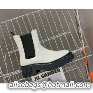 Pretty Style Hermes Harrow Ankle Boots 6.5cm in Calfskin White/Black 821117