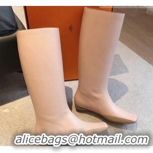 Good Quality Hermes Last Leather High Boots Nude 918003