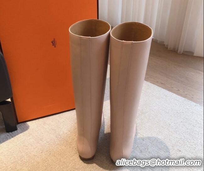 Good Quality Hermes Last Leather High Boots Nude 918003