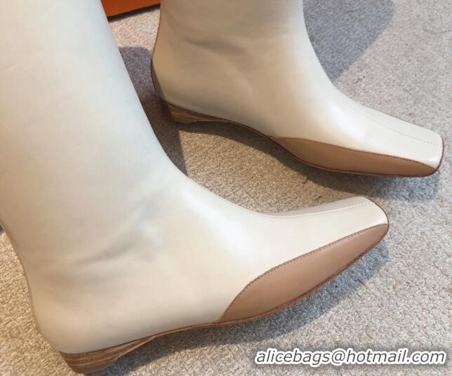 Classic Hot Hermes Last Leather High Boots White 918006