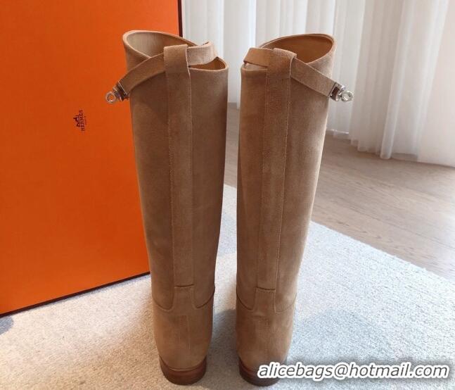 Best Price Hermes Jumping Suede High Boots Brown 918007