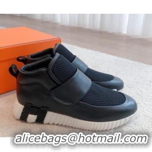 Popular Style Hermes H Sneakers in Suede and Mesh Black1/White 918018