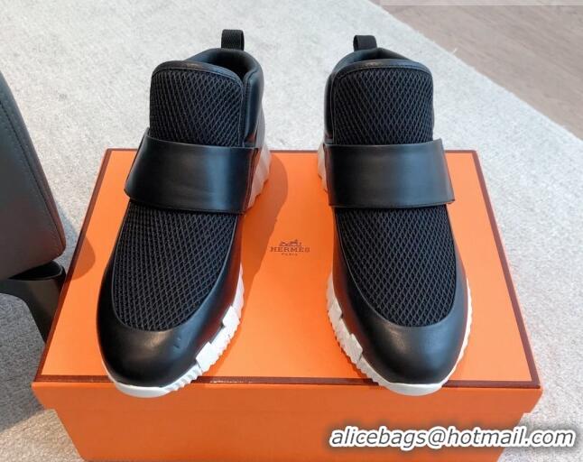 Popular Style Hermes H Sneakers in Suede and Mesh Black1/White 918018